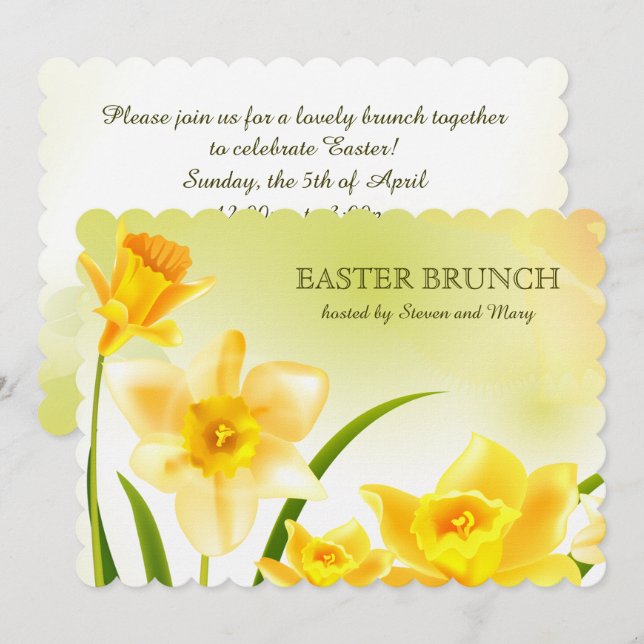 Spring Daffodils Custom Easter Brunch Invitation (Front/Back)