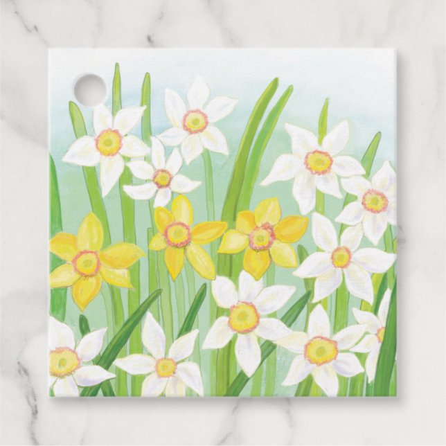 Spring Daffodils  Favour Tags (Front)