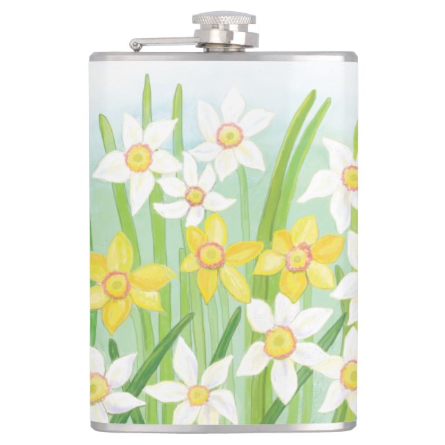 Spring Daffodils   Hip Flask (Front)