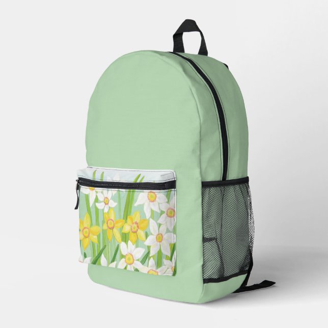 Spring Daffodils   Printed Backpack (Back Corner Right)