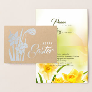 Spring Daffodils. Real Foil Luxury Easter Cards