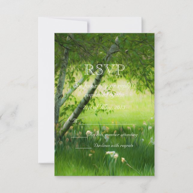 Spring Daffodils Wedding RSVP Card (Front)