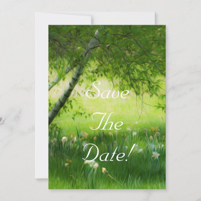 Spring Daffodils Wedding Save The Date Invitation (Front)