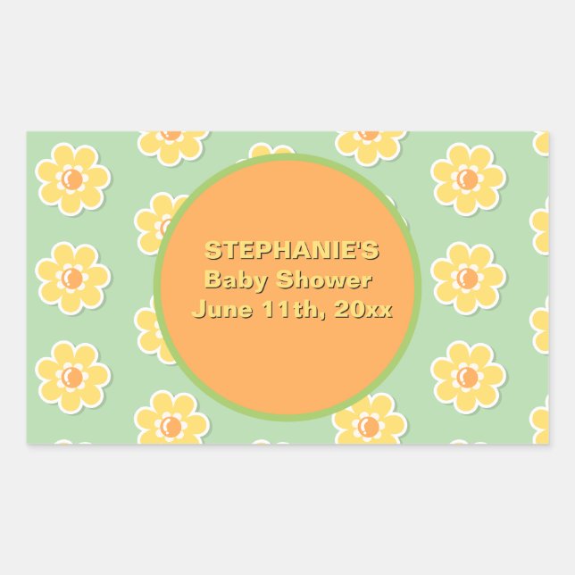 Spring Daisies on Pastel Sage Green Sticker (Front)
