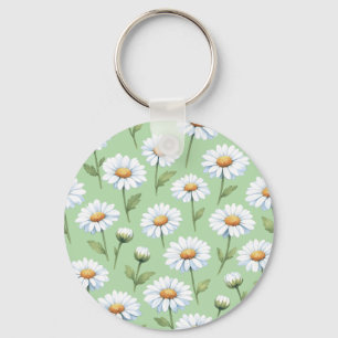 Spring daisies pattern keychain