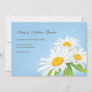Spring Daisies Wedding Announcement Card