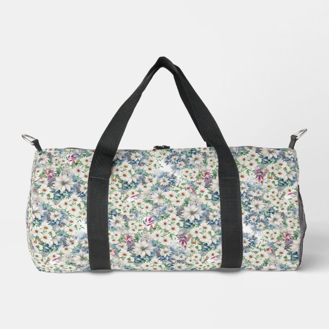 Spring Daisy Floral Design  Accessory Pouch Duffle Bag (Front)