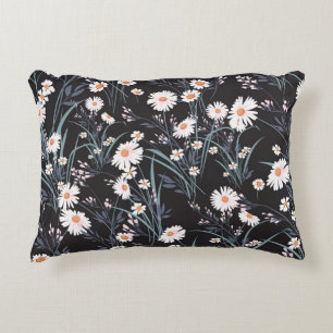 Spring Daisy Floral Seamless Design Accent Pillow