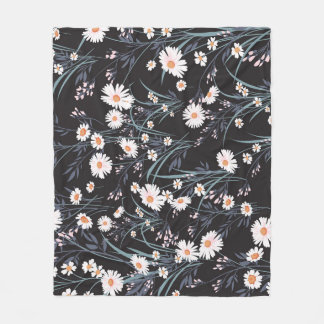 Spring Daisy Floral Seamless Design Fleece Blanket