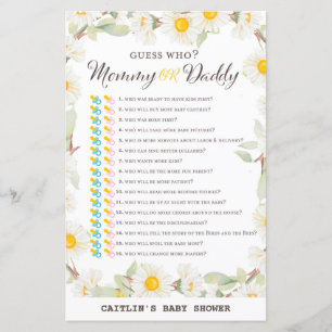 Spring Daisy Flower Baby Shower Game