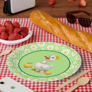 Spring Daisy Goose Paper Plate