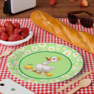 Spring Daisy Goose Paper Plate