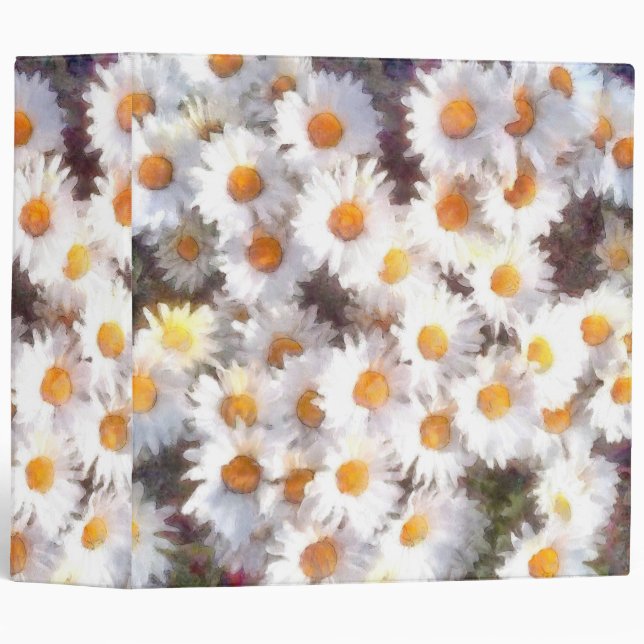 Spring Daisy Wildflower Watercolor Binder (Front/Spine)