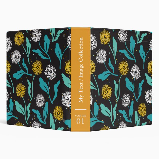 Spring Dandelion Flowers and Leaves Design Binder (Background)