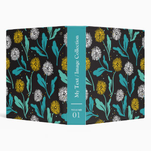 Spring Dandelion Flowers and Leaves Design Binder