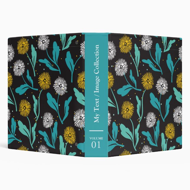 Spring Dandelion Flowers and Leaves Design Binder (Background)