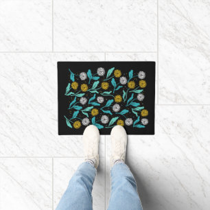 Spring Dandelion Flowers and Leaves Design Doormat