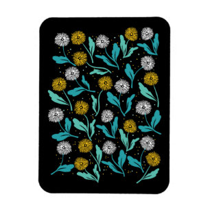 Spring Dandelion Flowers and Leaves Design Magnet