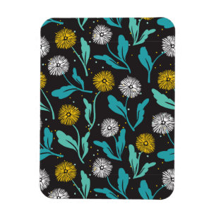 Spring Dandelion Flowers and Leaves Design Magnet
