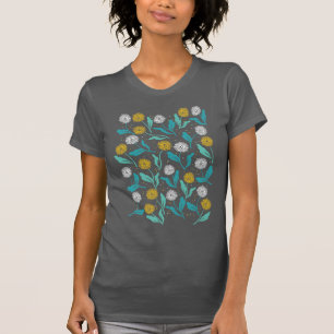 Spring Dandelion Flowers and Leaves Design T-Shirt