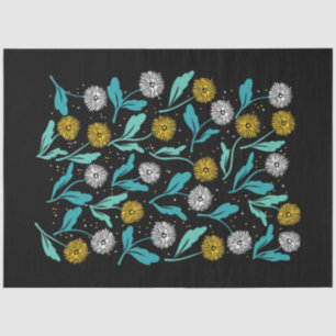 Spring Dandelion Flowers and Leaves Design Tissue Paper