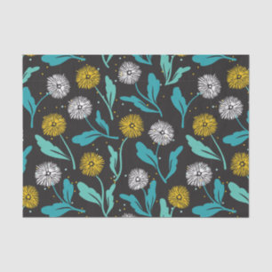 Spring Dandelion Flowers and Leaves Design Tissue Paper