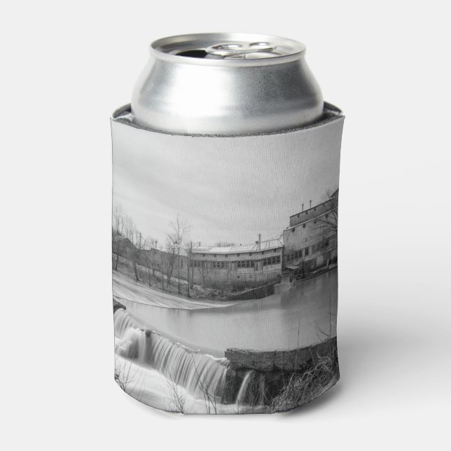 Spring Day At Ozark Mill Grayscale Can Cooler (Can Front)