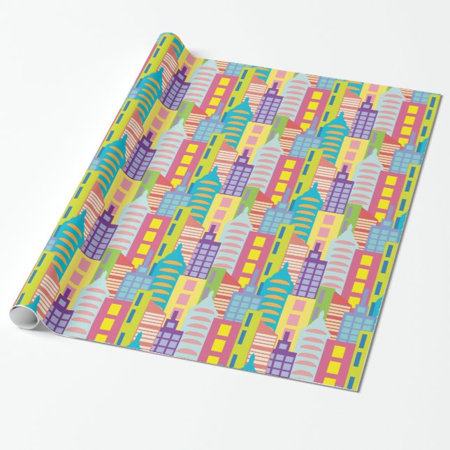 Spring Day in the City Wrapping Paper (Unrolled)
