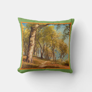 Spring day in the forest by Peder Mork Monsted Throw Pillow