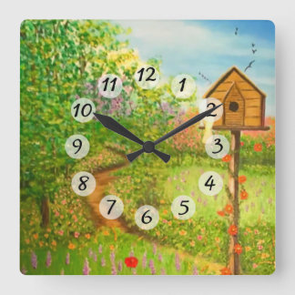 Spring Day Square Wall Clock