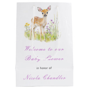 Spring Deer Baby Shower Medium Gift Bag