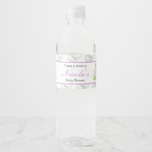 Spring Deer Baby Shower Water Bottle Label