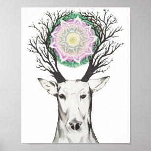 Spring Deer Mandala 8x10 Print