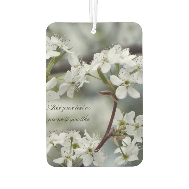 Spring dogwood  custom text air freshener (Back)