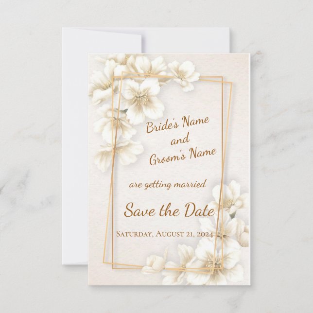 Spring Dogwood Flower Save the Date Announcement (Front)