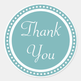 Spring Dots Aqua Thank You Stickers