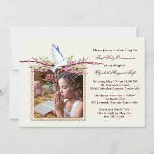 Spring Dove Religious Photo Invitation