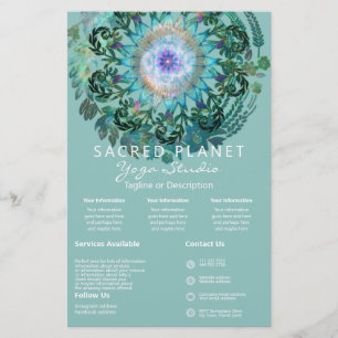 Spring Dreams Mandala Teal Intro Services Flyer