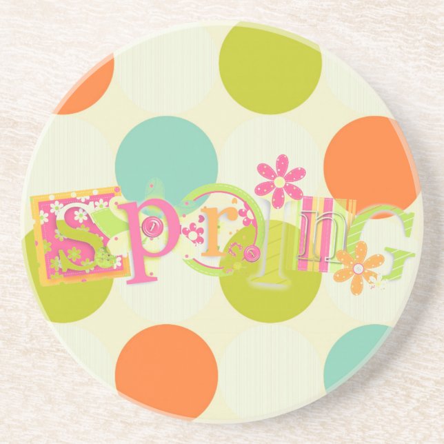 Spring Drink Sandstone Coaster (Front)