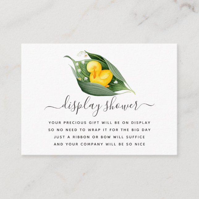 Spring Duckling Baby Shower Display Shower Enclosure Card (Front)
