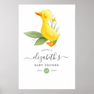 Spring Duckling Lilly of the Valley Baby Shower Poster