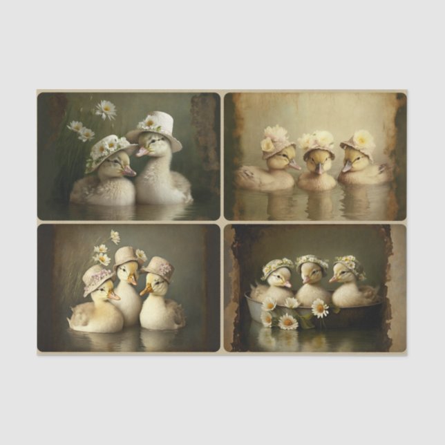 Spring Ducklings  Tissue Paper (Front)