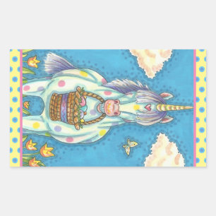 SPRING EASTER BASKET UNICORN, CUTE HORSE STICKERS