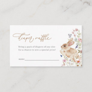 Spring Easter Bunny Baby Shower Diaper Raffle Card