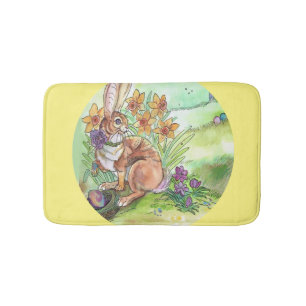 Spring Easter Bunny Bath Mat