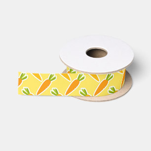 Spring Easter Bunny Carrots Yellow Kids Health Fun Satin Ribbon
