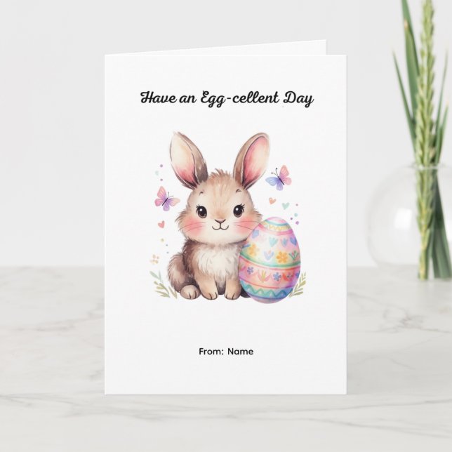 Spring Easter Bunny Design Card (Front)