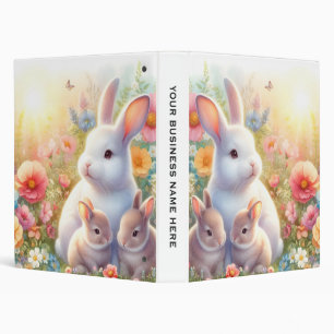 Spring Easter Bunny Family Floral Garden Binder