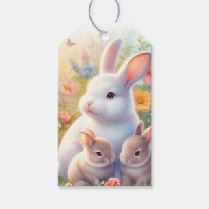 Spring Easter Bunny Family Floral Garden Gift Tags