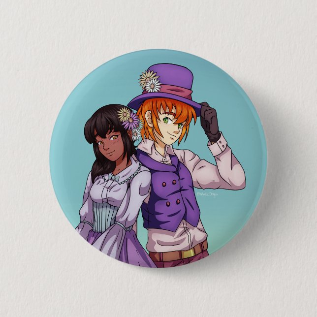 Spring Easter Couple 2 Inch Round Button (Front)